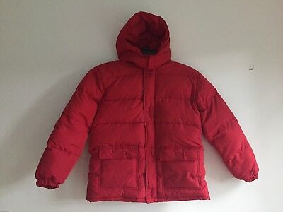 Petit Bateau Hooded Poly Puffer Jacket Red Kids Size 10a/138cm