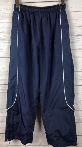 Reebok Youth Athletic Lined Wind Pants Ankle Zip Navy Blue Size Large