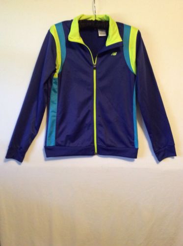 New Balance Zip Up Long Sleeve Jacket Size XL 14-16 Blue/Yellow Youth