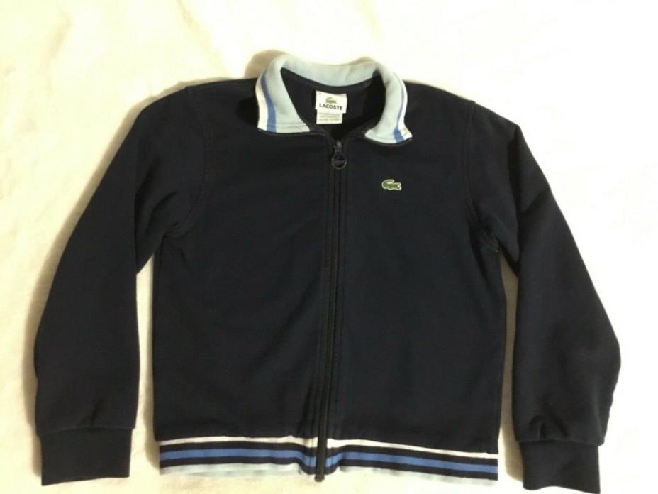 Lacoste Sport Youth Boys Sz 10 Light Jacket sweatshirt coat Blue Full Zipper