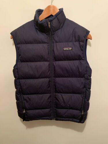 patagonia Kids puffy down sweater vest youth size large kids blue