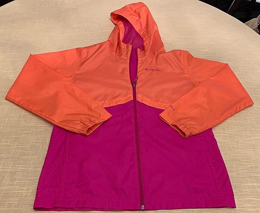 Columbia Rain Jacket Omni-Shield Windbreaker Pumpkin & Purple Youth XL 18 - 20