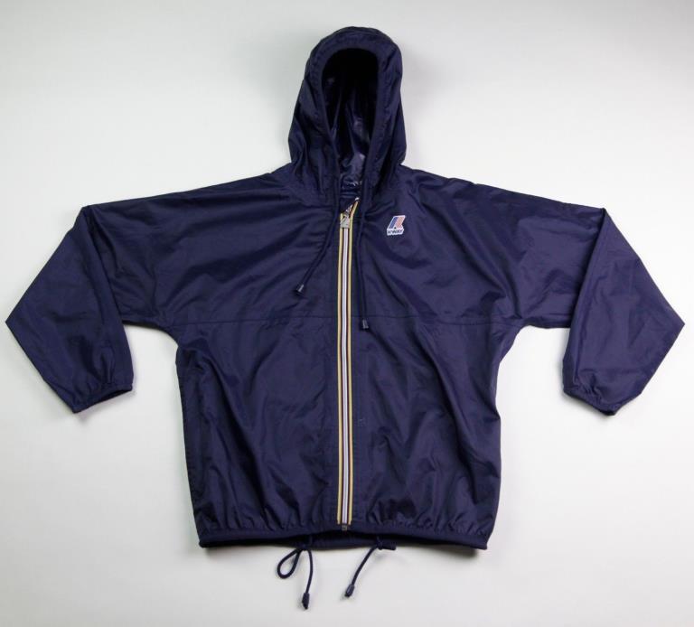 K-WAY NAVY BLUE HOODED WINDBREAKER JACKET, KIDS/CHILDREN/YOUTH SIZE 10, UNISEX