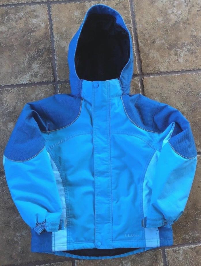 Kids LL Bean Waterproof Winter Jacket Hooded Coat Blues Size M 10-12