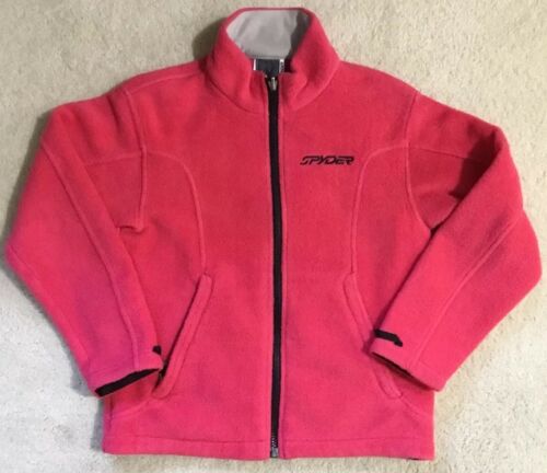 Girl's Kid's Youth Spyder Full Zip Fleece Jacket Pink Size 10 Medium