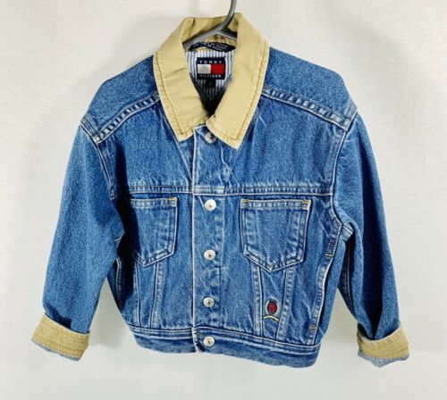 TOMMY HILFIGER  Denim Blue Jean Jacket ~ KIDS YOUTH Size 4 ~ Embroidered Logo