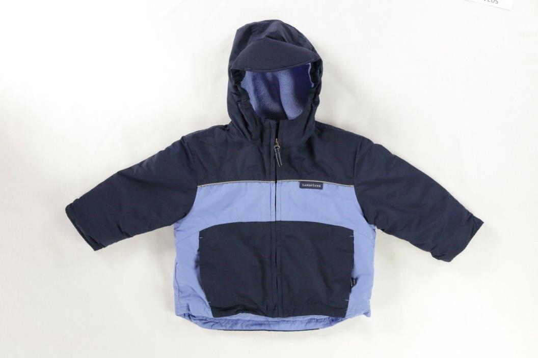 Clean! Lands' End Blue Fleece-lined Hooded Youth/Child's 4 Coat