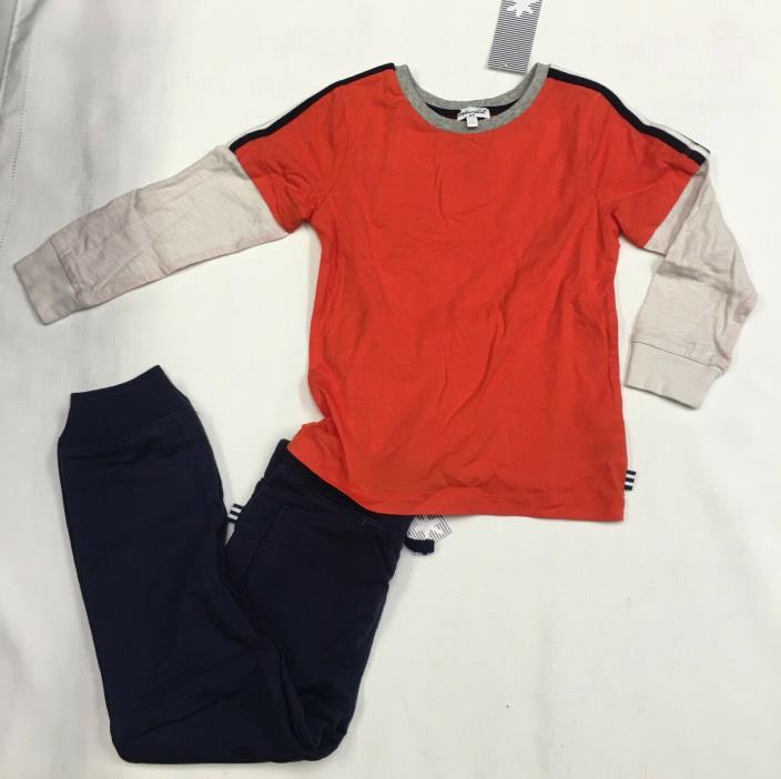 Splendid Kids Toddlers Long Sleeve T Shirt Pants Set Orange Navy Blue Size 4/5