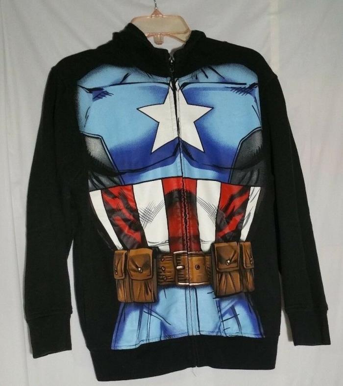 Marvel Avengers Kids Hooded Full Zip Sweater Jacket Size XL Black Graphic 68Au