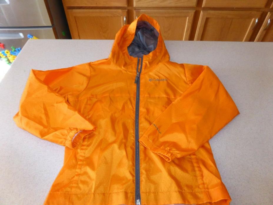 COLUMBIA Kids Orange Rain Jacket Coat Hooded sz 8