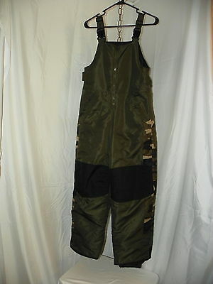 CHEROKEE BIB OUTERWEAR SKI SNOWBOARDING GREEN CAMO BIBS YOUTH LARGE NWOT