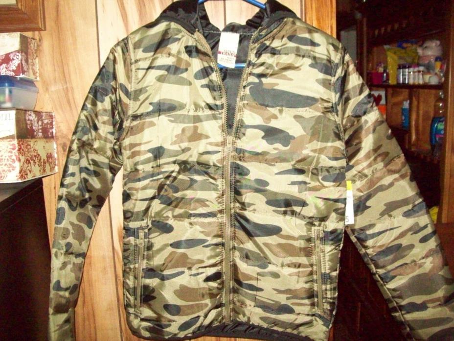 Open Trail camo long sleeve hooded jacket zip front Zipper pockets size XL 16/18