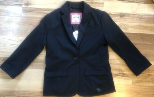 Abercrombie & Fitch Small Girls M 10 Navy Blue Cotton Jacket Coat Blazer New
