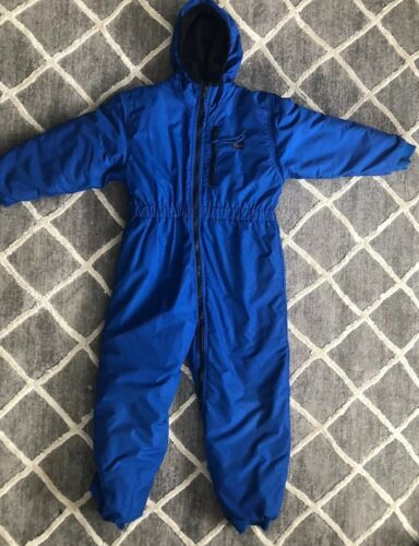 REI Kids' Solid Blue Hooded Bodysuit Snowsuit Unisex Long Sleeve Size Kid 6/7