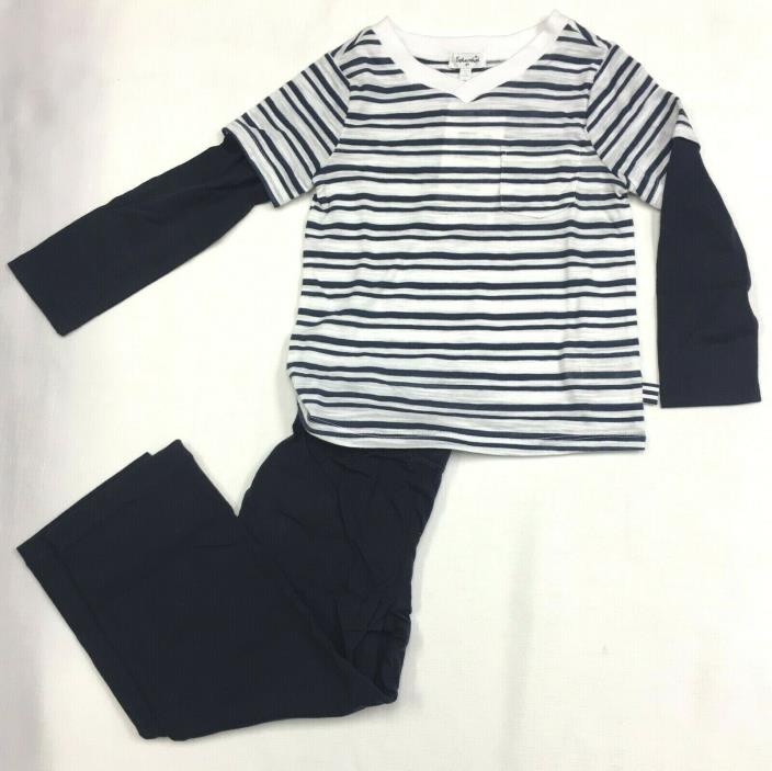 Splendid Kids Toddlers Long Sleeve T Shirt Pants Set Stripes Navy Blue White