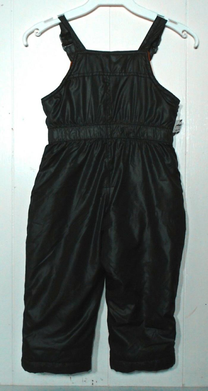 TODDLER OUTBROOK QUILTED OVERALLS - BLACK NYLON - SIZE 2 - LOOKS UNUSED