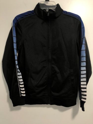 Sport-Tek Youth Long Sleeve Track Athletic Jacket Blue/Black Size Large