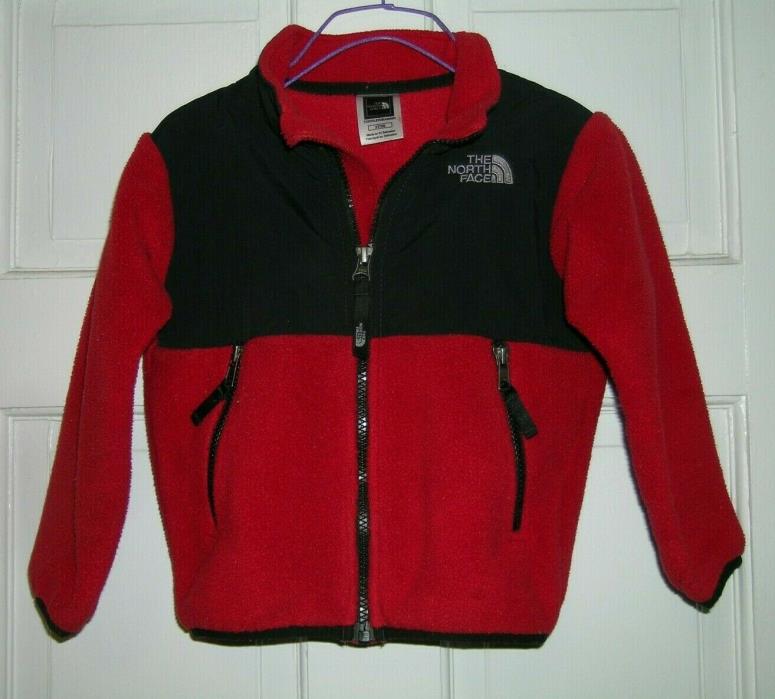 The North Face Toddler 3T fleece Zip Up Jacket Sweatshirt Red & Black