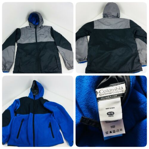 COLUMBIA Youth Sz 14/16 Omni-Shield Waterproof Jacket Hooded Fleece Lined    JT