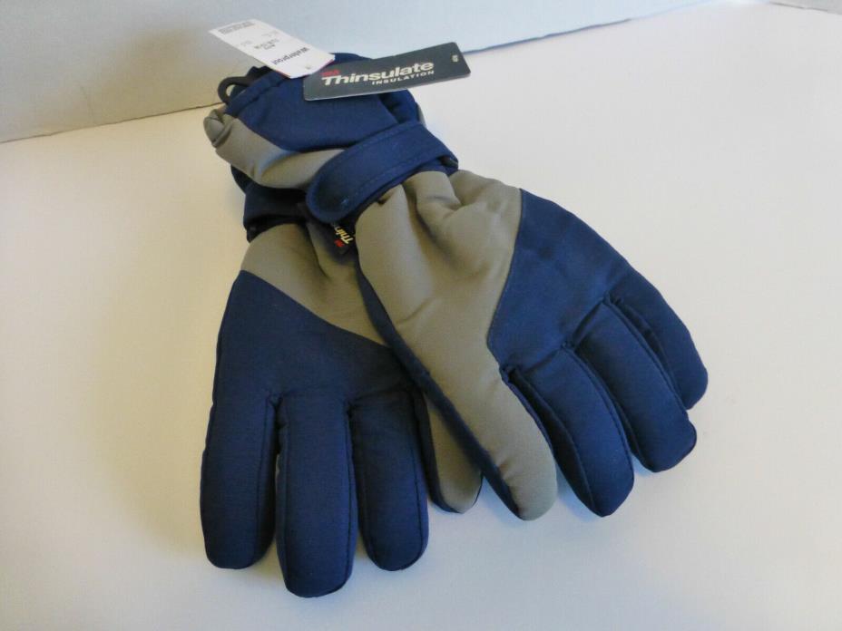 Winter Gloves Boys Girls Unisex NEW L/XL 12-16 Blue Gray Thinsulate