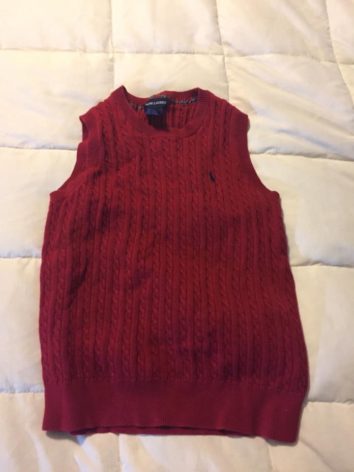 YOUTH TODDLER POLO RALPH LAUREN CABLEKNIT SWEATER VEST SIZE LARGE