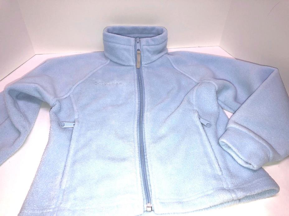 Precious COLUMBIA Fleece Zip Front Jacket, Powder Blue Sz  6/6S Youth