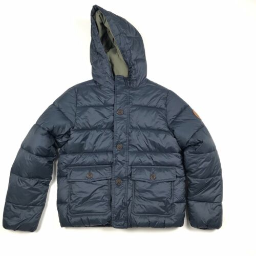 Abercrombie & Fitch Boys Blue Hood Puffer Jacket Coat Zip And Button Size 15/16