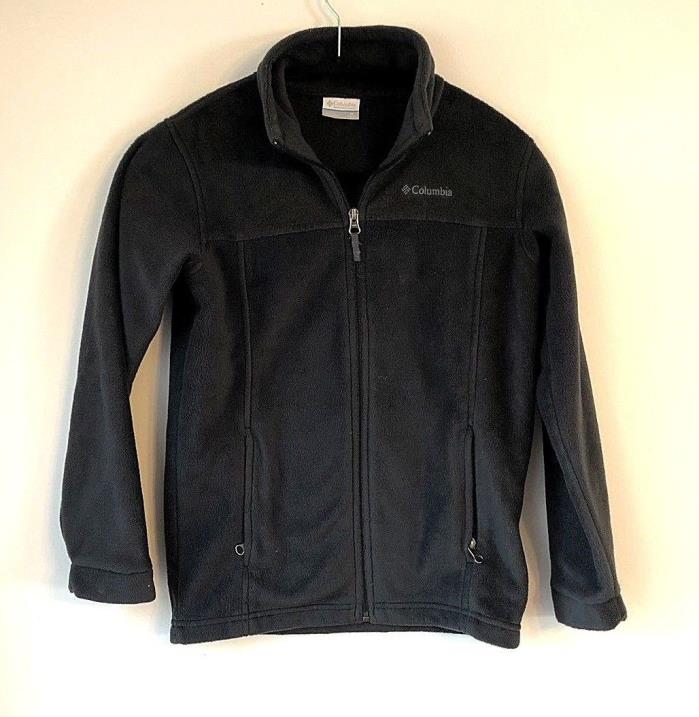 Columbia Classic Black Fleece Jacket Size Youth Medium 10-12 Full Zip Up