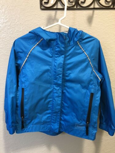REI Waterproof Rain Jacket Toddler Infant Size 2T Blue Camping Hiking MINT