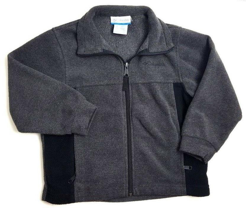 Columbia Youth Unisex 6/7 Black & Dark Gray Zip Front Fleece Jacket