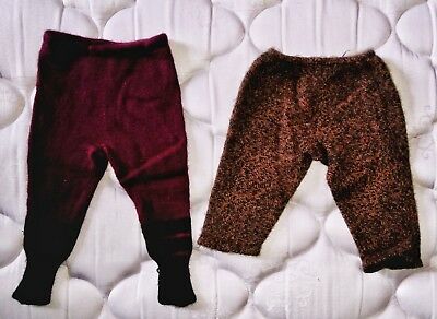 Mohair Thick Fuzzy Handmade KNITWEAR 2T 3T Knitted Pants Warm Toddler LOT 2