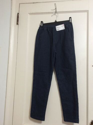 New Uniqlo Kids Warm Stretch Warm Lined Jeans Pants Pull Up Elastic SZ 11-12