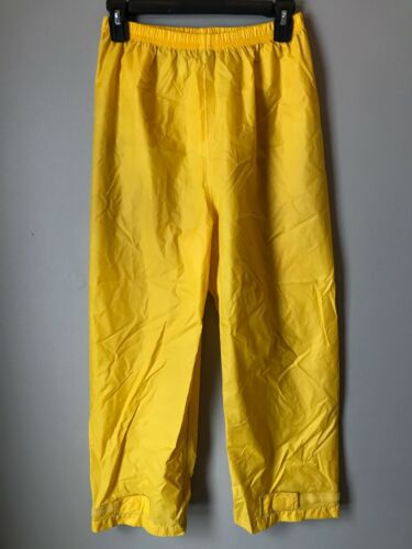 L L Bean Kids Boy Girl Yellow Wind Rain Pants Hiking Hi-Vis Nylon Sz L 14-16 EUC