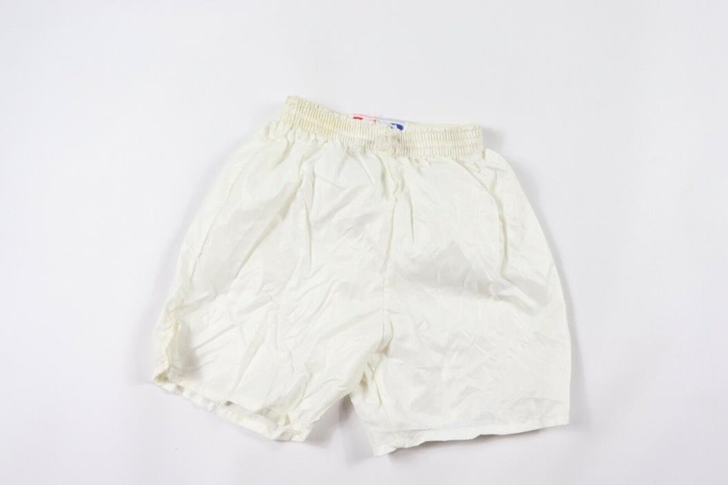 Vintage 90s New Yale Sportswear Youth Medium Nylon Soccer Shorts Solid White