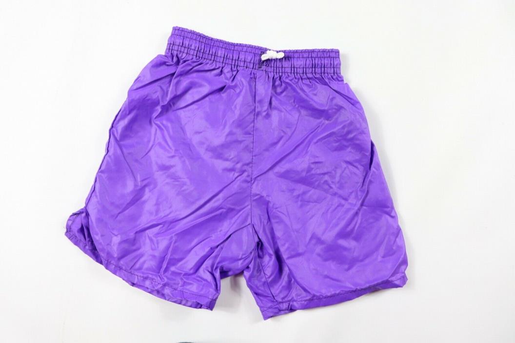 Vintage 90s New Yale Sportswear Youth Small Nylon Soccer Shorts Solid Purple