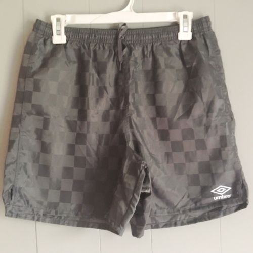 Umbro Shorts Youth XL Soccer Gray Athletic Shorts Classic Checkerboard