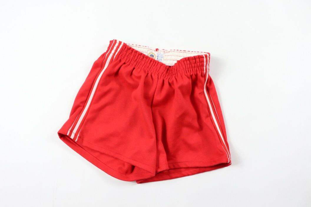 Vintage 80s New United States Soccer Federation Youth Large Gym Shorts Red