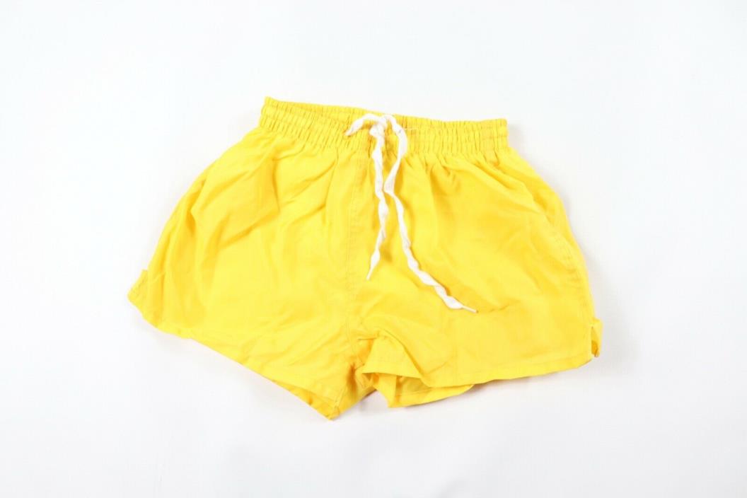 Vintage 90s New Game Master Youth Medium Running Jogging Soccer Shorts Yellow