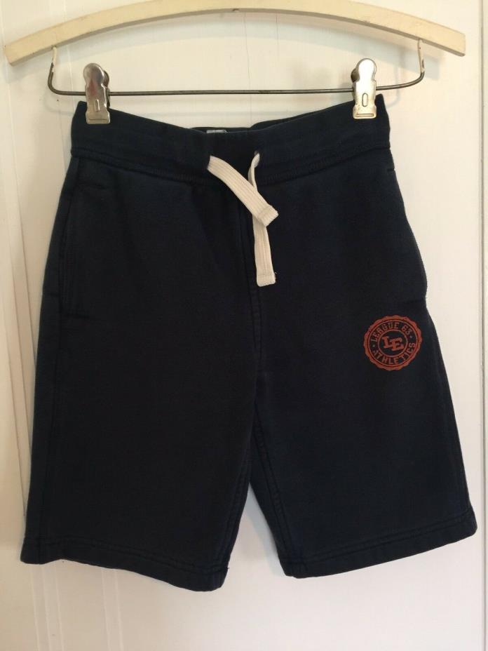 Lands End Kids Size SMALL Boys Pull On Sweat Shorts DRAWSTRING NAVY BLUE CC275SP