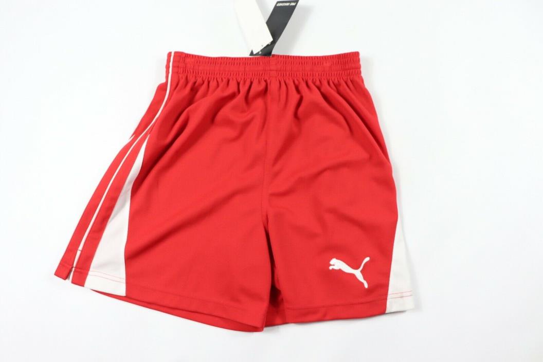 New Puma Youth Large Santacruz Athletic Polyester Running Gym Soccer Shorts Red