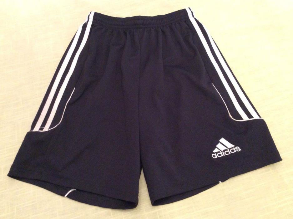 Adidas Youth boys Training Shorts Size XL 18-20 Black 3 Stripe Climalite Soccer