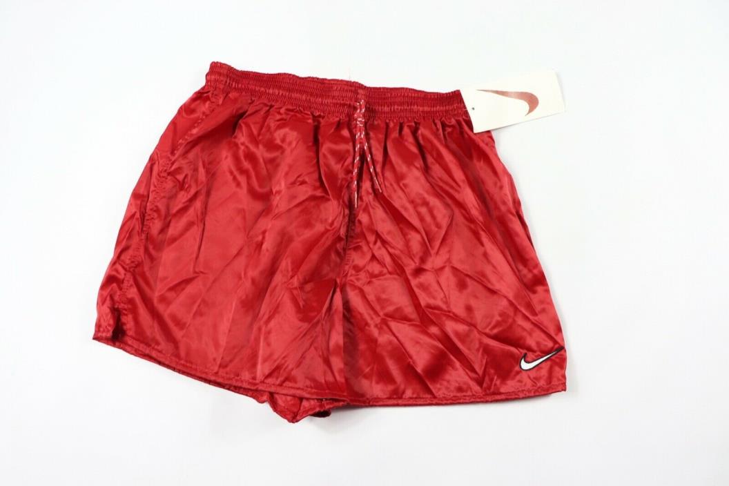 Vintage 90s New Nike Youth XL Nylon Athletic Running Gym Soccer Shorts Red