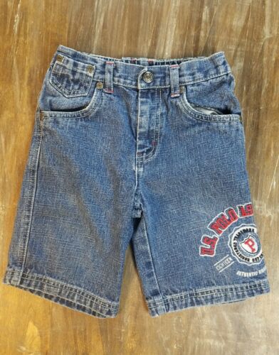 Kids US Polo Assn Jean Shorts Embroided Casual Medium Wash Denim Bottoms Sz 3T