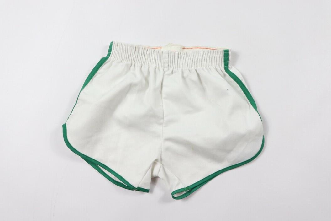 Vintage 70s New Merrygarden Youth Medium Striped 50/50 Gym Soccer Shorts White