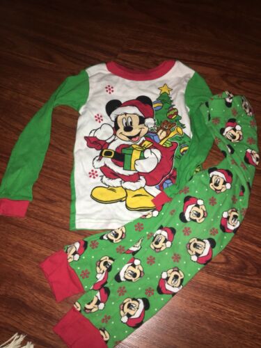 Disney Mickey Mouse Christmas long sleeve pajamas 2 piece set size 5T