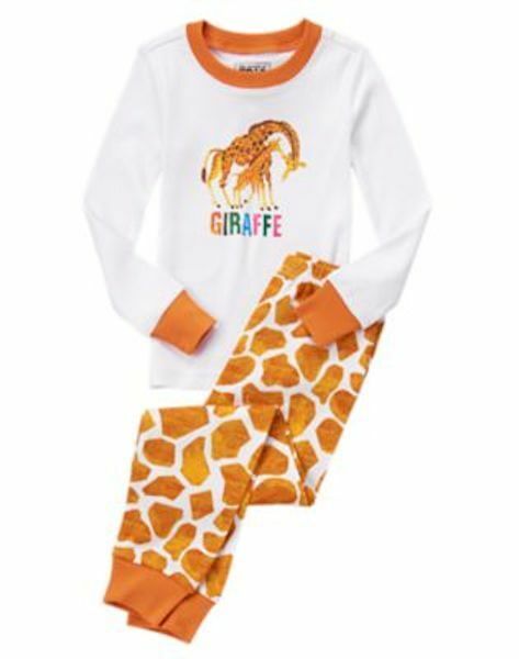 NWT Gymboree Eric Carle Giraffe Gymmies Pajama Set 2pc 3,4