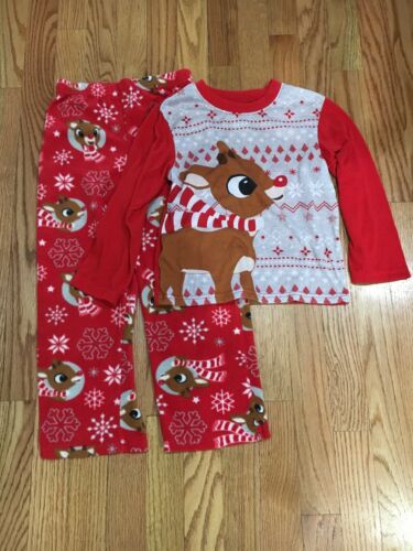 Size 6 Kids Boys Girls Rudolph The Red Nose Reindeer Pajama Set Christmas Jammy