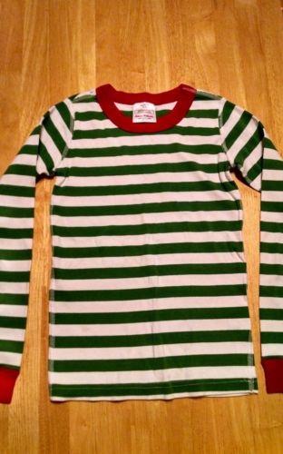 Hanna andersson long sleeve pajama top 140 10 green stripes
