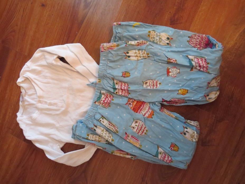 THE COMPANY STORE Kids Starry Night Winter Pajamas Owls Flannel Pants Size L 12
