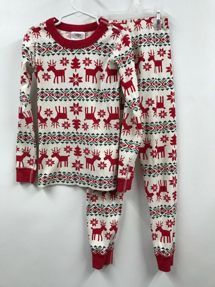 HANNA ANDERSSON Unisex size 130 (8) Red Reindeer Organic Cotton Pajama Set